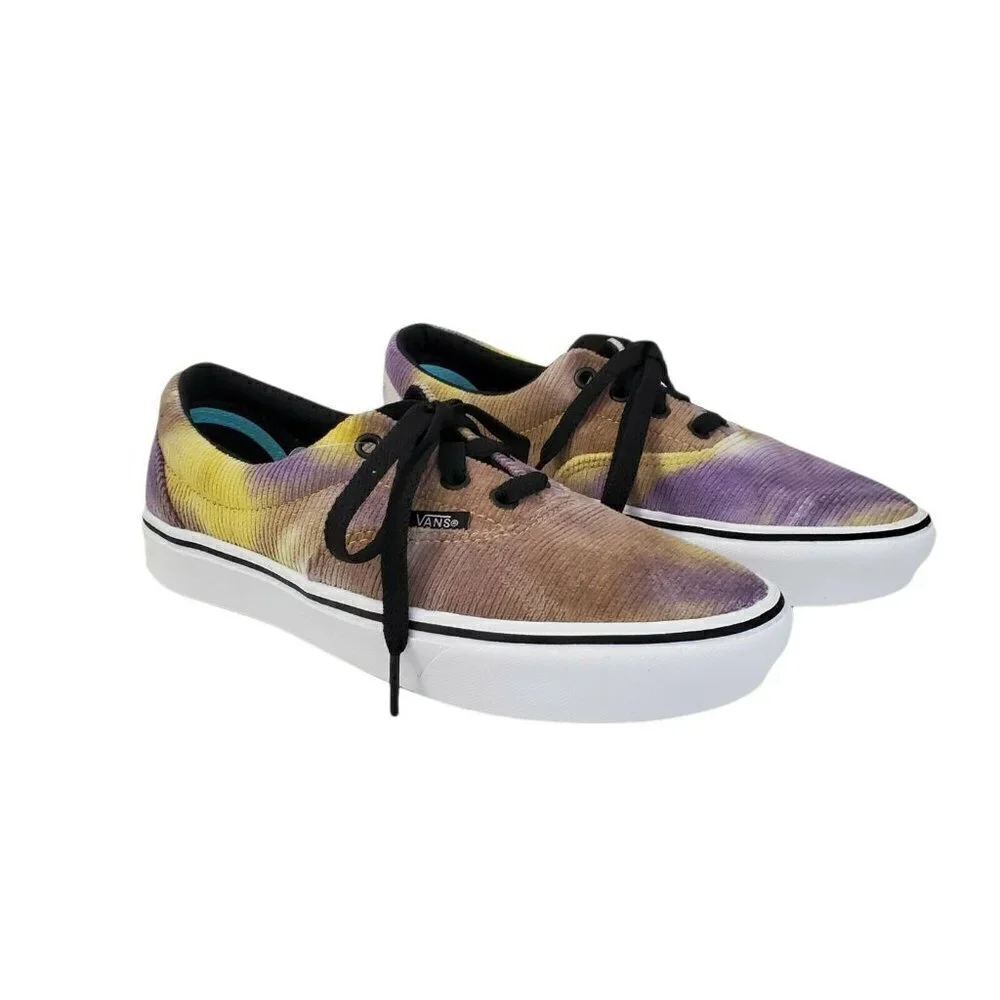VANS Comfycush Shoes Womens 7 Mens‎ 5.5 Blotched Purple Velvet White NWT